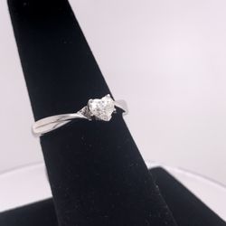 Gold Heart Shape Diamond Ring 14K
