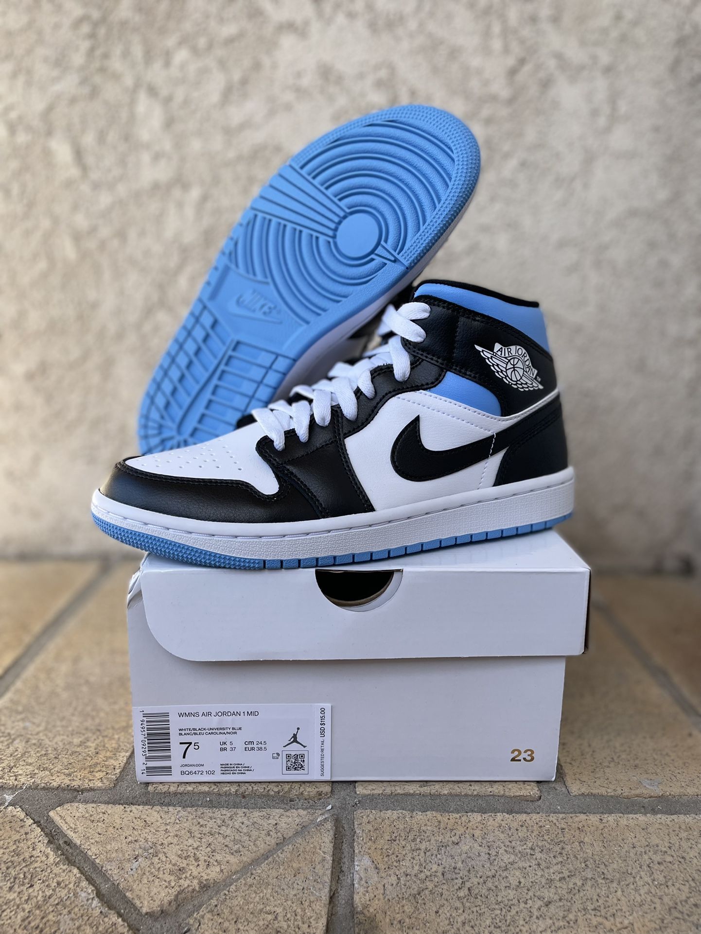 nike air jordan 1 mid blue” size 7.5W / 6Y deadstock og all included for Sale in Crystal CA - OfferUp