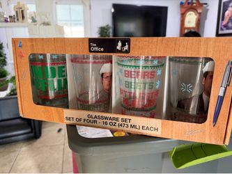 Office Christmas theme glassware