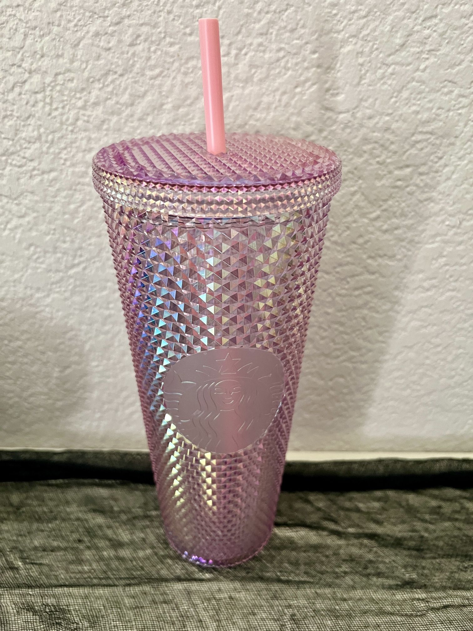 New 2020 Starbucks China Sakura Iridescent Pink Studded Cup. Brand New