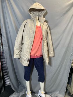 Women’s Nothface Beige Hooded Zip-Up Windbreaker Jacket