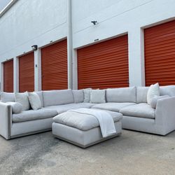 Cream Sectional Cloud Couch - Down Filled
