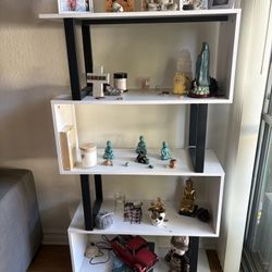 White And Black Wall Shelf 5ft Tall Newer 