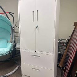 [Damaged] Metal Storage Cabinet with Drawers, 71" File Cabinets for Home Office, Locking Steel Storage Cabinet with Doors and Shelves for Home, Office