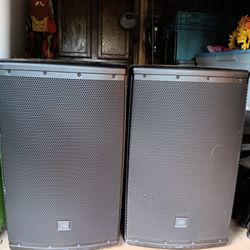 2 - JBL EON 615 Powered Speakers With Stands 