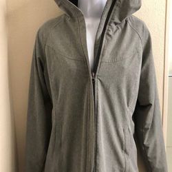 Women’s Grey Signature Soft Shell Hooded Jacket – Warm, Lightweight & Stylish!