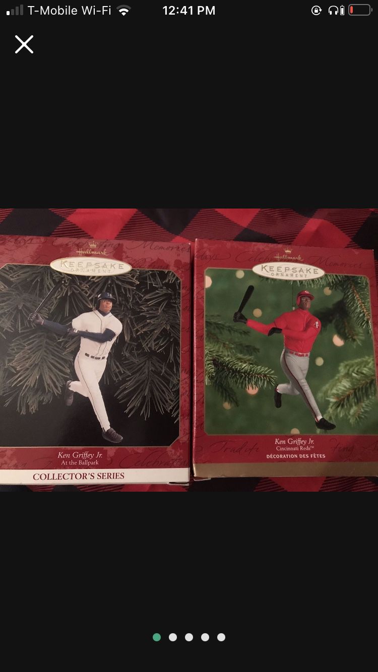 Ken Griffey Jr Seattle Mariners Cincinnati reds baseball Christmas ornaments home decor