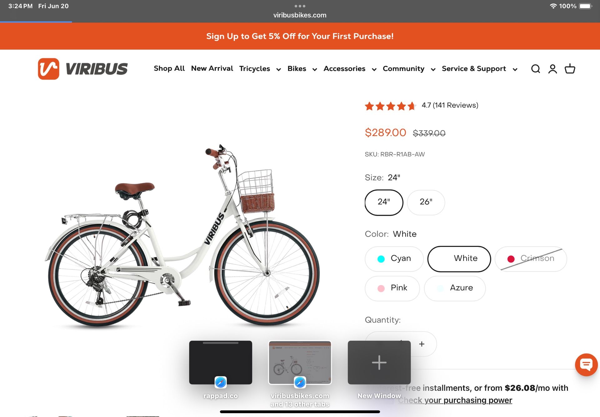 Viribus Cruising Bike Shimano 7-speed