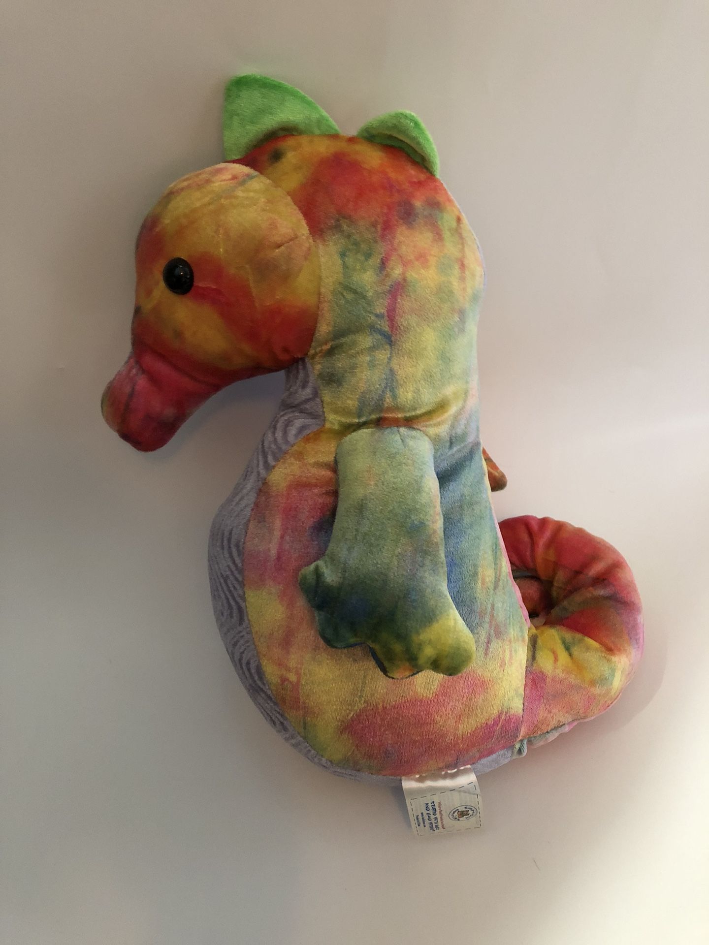 Build A Bear Rainbow Tie Dye 15” STUFFED SEAHORSE