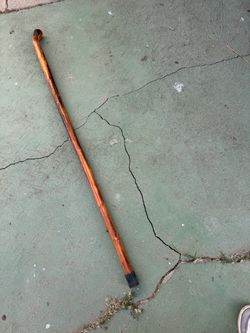 48" Cypress Wood Hand Carved~ Walking or Hiking Stick w/ Shaped Handle