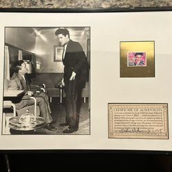 Elvis Presley 8x10 Framed Photo with 1960s Elvis Stamp Vintage #345/5000 Rare