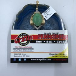 14KYG Jade Pendant 