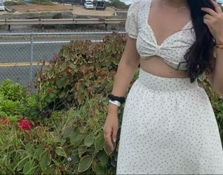 Cherry print two-piece set (crop top + midi skirt) Size [M]