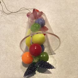 VINTAGE PLASTIC CHRISTMAS BELLS WITH FRUIT