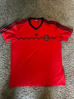 2014 World Cup Mexico National Team Men Jersey Size Large Red Adidas Federacion Away