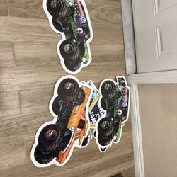 Monster Jam Cutouts (4) + Backdrop 