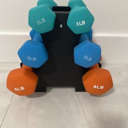 Brand New Hex Dumbbell Set With Rack 