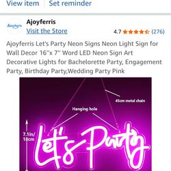 Let’s Party Neon Sign