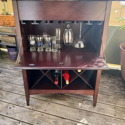 Dry Bar Wood Cabinet