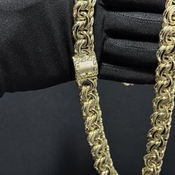 Big 14K Gold filled Versace border chino link chain