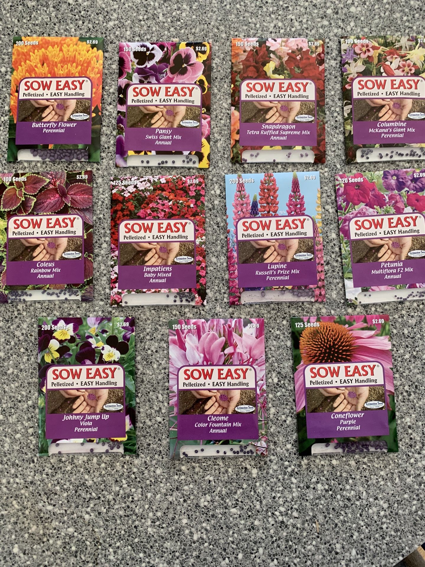 Packets of seeds Flowers, Fruits, Vegetables, Herbs (price is per packet)