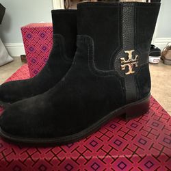 Tory Burch Black Suede Boots Size 8