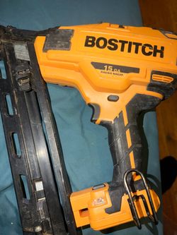15 gauge nailer takes dewalt or bostitch battery