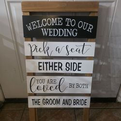 Wedding "Pick A Side" Easel