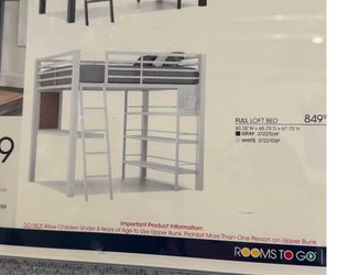Rooms To Go Full Loft Bed with Shelves