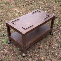 Vintage Mid Century Modern MCM Rolling Tiered Cart Record Player TV Stand Table