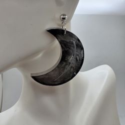 Rattlesnake Rib Moon Earrings