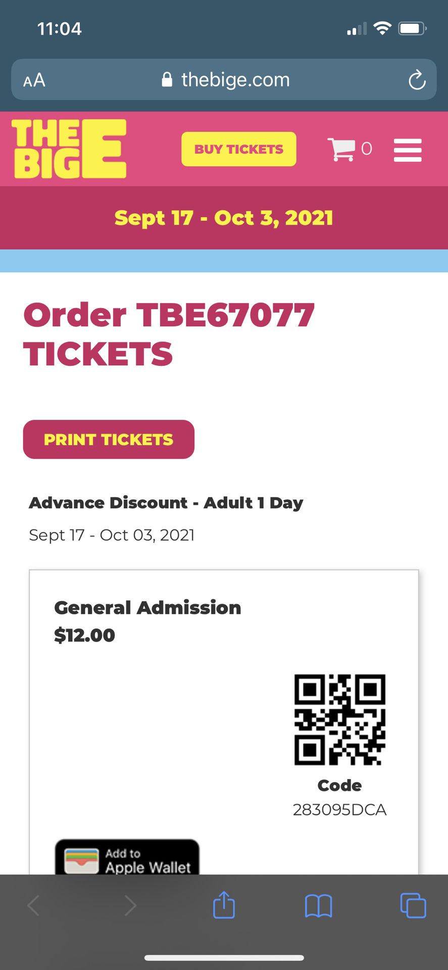3 Tickets To The Big E
