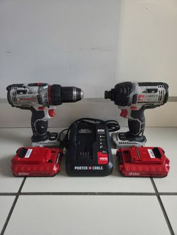 Porter Cable Screw Impact Driver Set 2 Batteries Charger