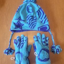 Girls Hat/glove Set. Children's Place Size 7/8