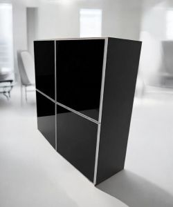 Black Glass 4-Door Storage Cabinet – $450 📦 Florida
