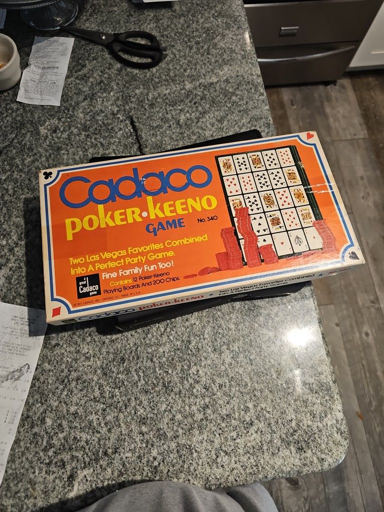 1971 Cadaco Poker. Keeno Two Favorite Las Vegas Games Combined Into A Party Game