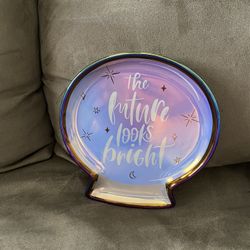 BRAND NEW THE FUTURE LOOKS BRIGHT CRYSTAL BALL TIDBIT PLATE