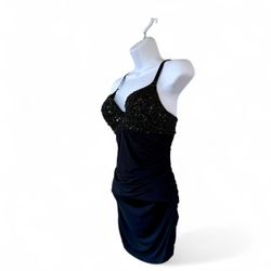 Charlotte Russe Black Sequin Beaded Sweetheart Bodycon Dress Women's S