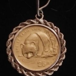 Panda 24k . 1/4 .oz. 1.pendant Rope ..4.gram ..trade For Nice Chain 