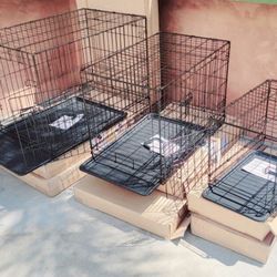 New 2 Door Folding Dog Cages With EZ slide Tray All Sizes Available 24" $40/ 30" $50/ L'xl $60/ Xxl $80Jaulas De Mascota 