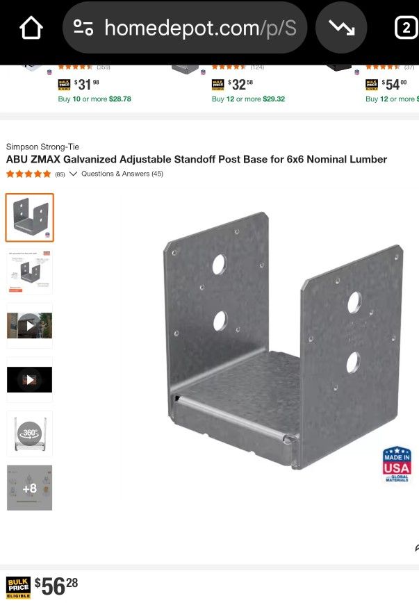 Galvanized Post Base And Joist Hanger - 70% Off