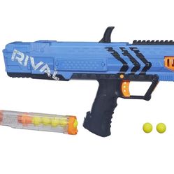 Blue Nerf Rival Apollo XV-700 Blaster with  magazine and extra yellow rounds