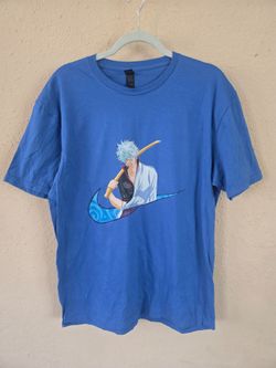 Sakata Gintoki Nike Swoosh Shirt, Blue,  Men's Size Large