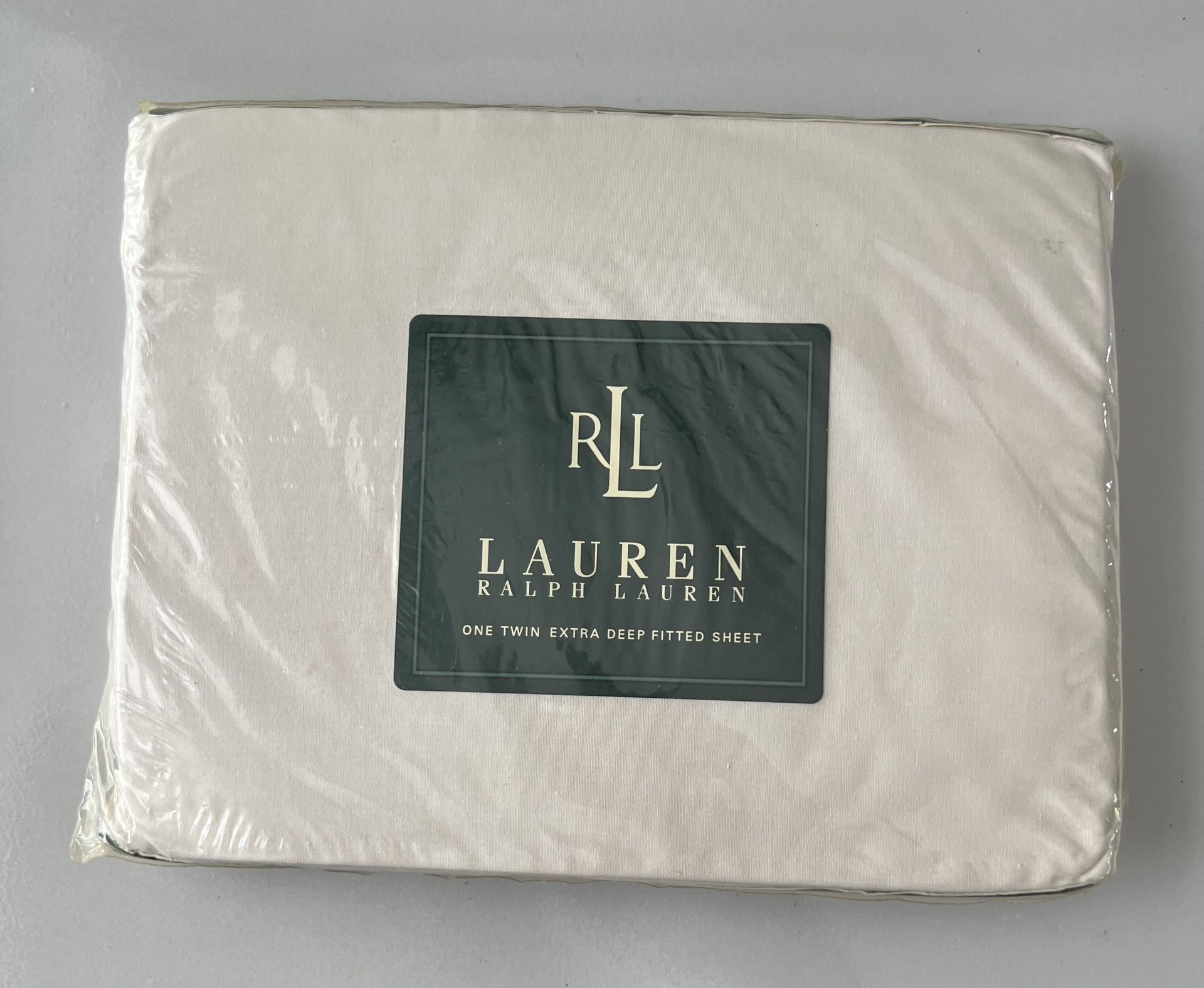 RALPH LAUREN 100% Cotton White Twin Extra Deep Fitted Sheet New 250 TC  