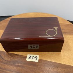 Beautiful Jewelry Box With Inlaid French Horn