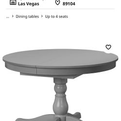 IKEA extendable grey kitchen table w/ pedestal base