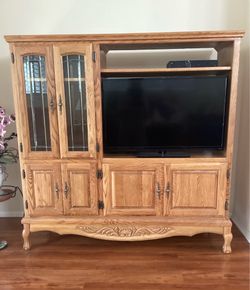 Solid Oak Entertainment Center