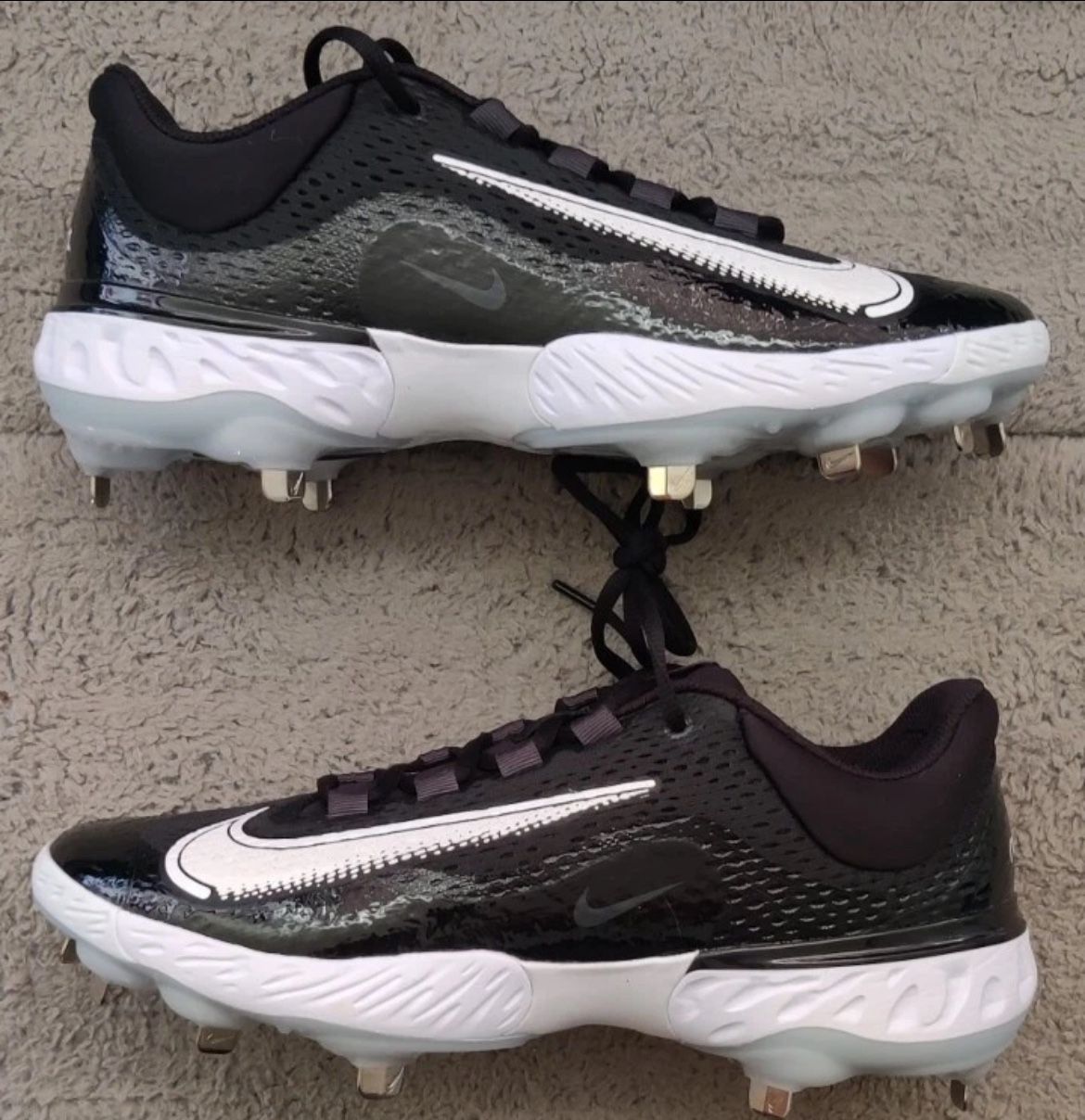 Nike Men’s Size 10.5 Alpha Huarache Elite 4 Low Baseball Cleats DJ6521-001 Black