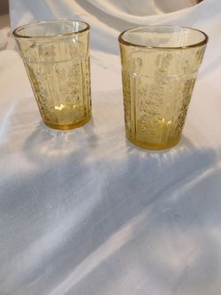 Federal Depression Glasses, Amber, quantity of 2