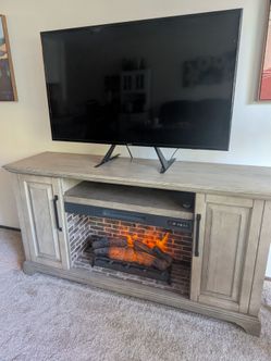 Allen + Roth Media Console Infrared Qwartz Electric Fireplace